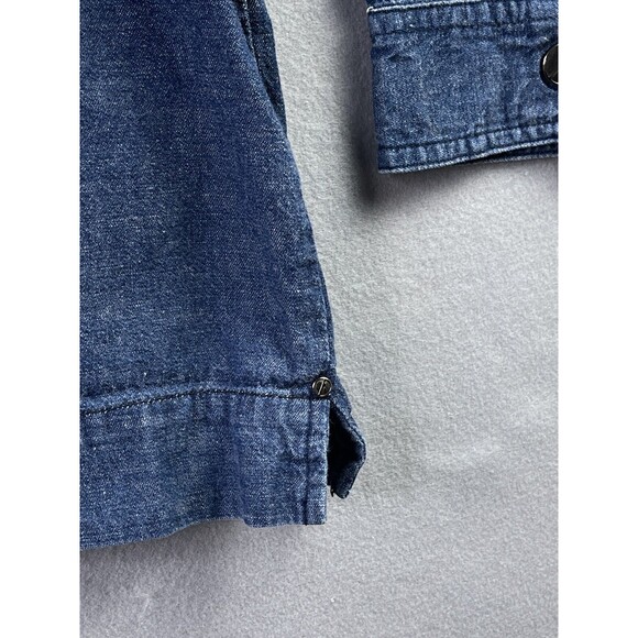 Vintage Karl Kani Denim Shirt Men's X-Large Relaxed Fit Blue Snap Closure - Picture 9 of 15